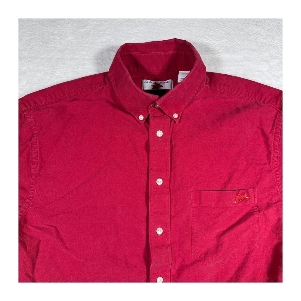 The Razorbacks Collection Mens Red Button Down Shirt Arkansas Razorbacks Large - Picture 1 of 8